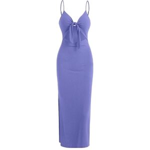Lavender Plunging V-Neck Maxi Dress